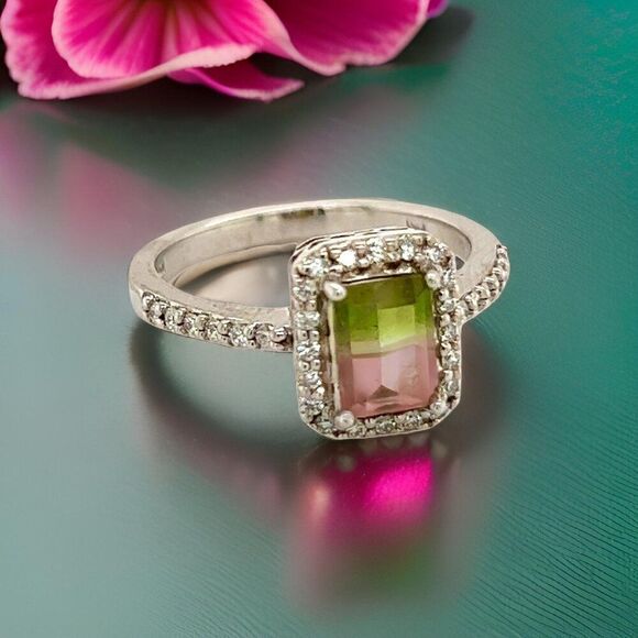 Multicolor Tourmaline Diamond Ring 14k Gold 1.15 TCW Certified $4,450 211930 - Picture 6 of 10